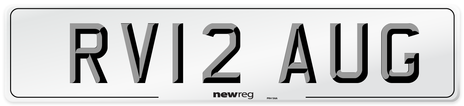RV12 AUG Number Plate from New Reg
